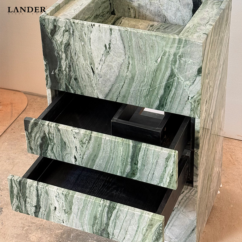Shangrila Green Stand Vanity With Two Drawers