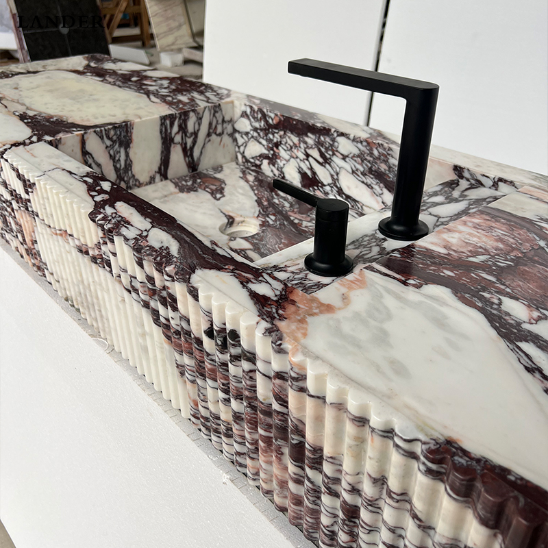 Calacatta Viola Marble Floating Sink
