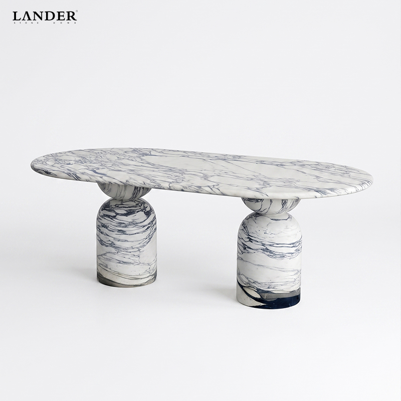 Arabescato Oval Marble Coffee Table