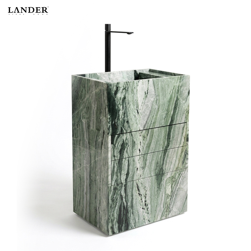 Shangrila Green Stand Vanity With Two Drawers