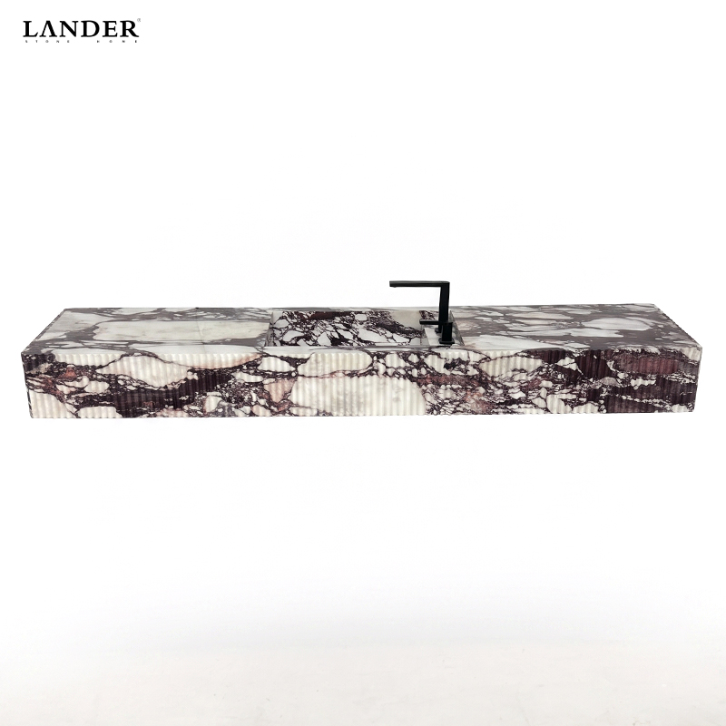 Calacatta Viola Marble Floating Sink