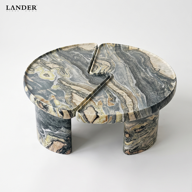 Picasso White Marble Coffee Table