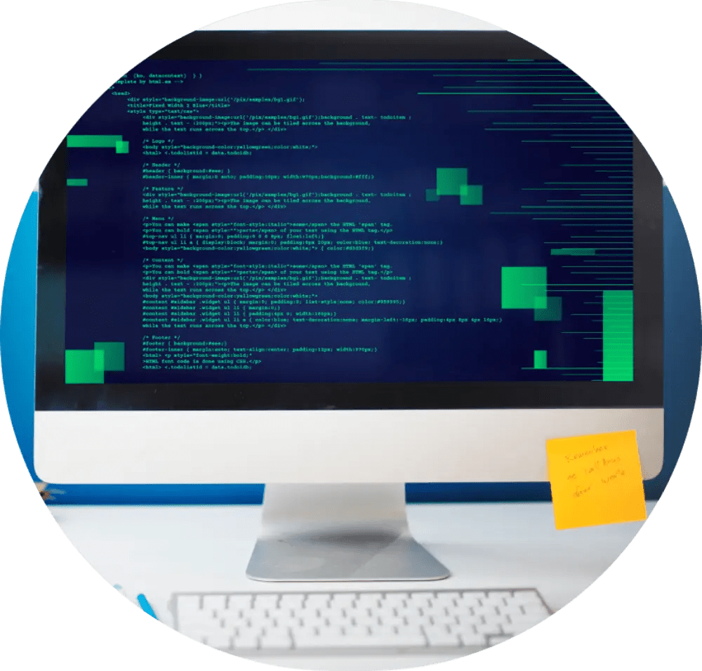 Computer screen displaying code