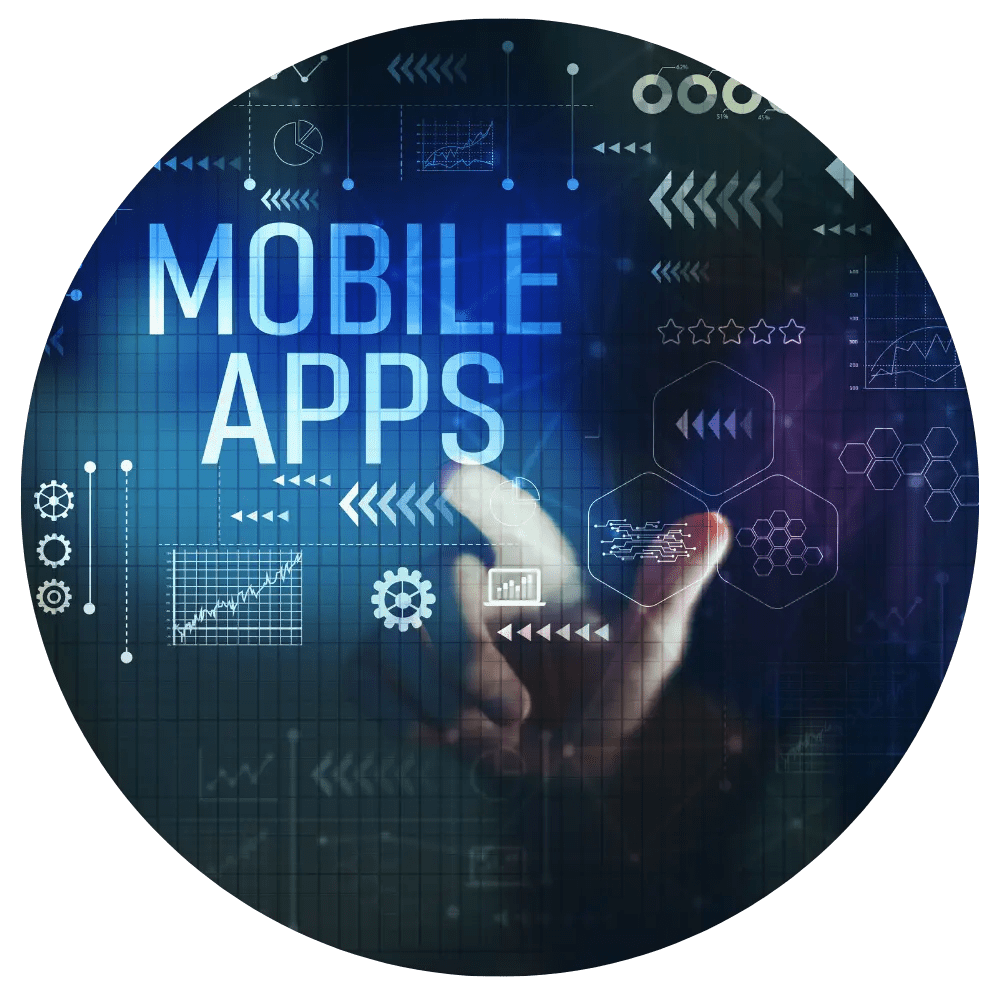 Mobile apps concept with data visualization