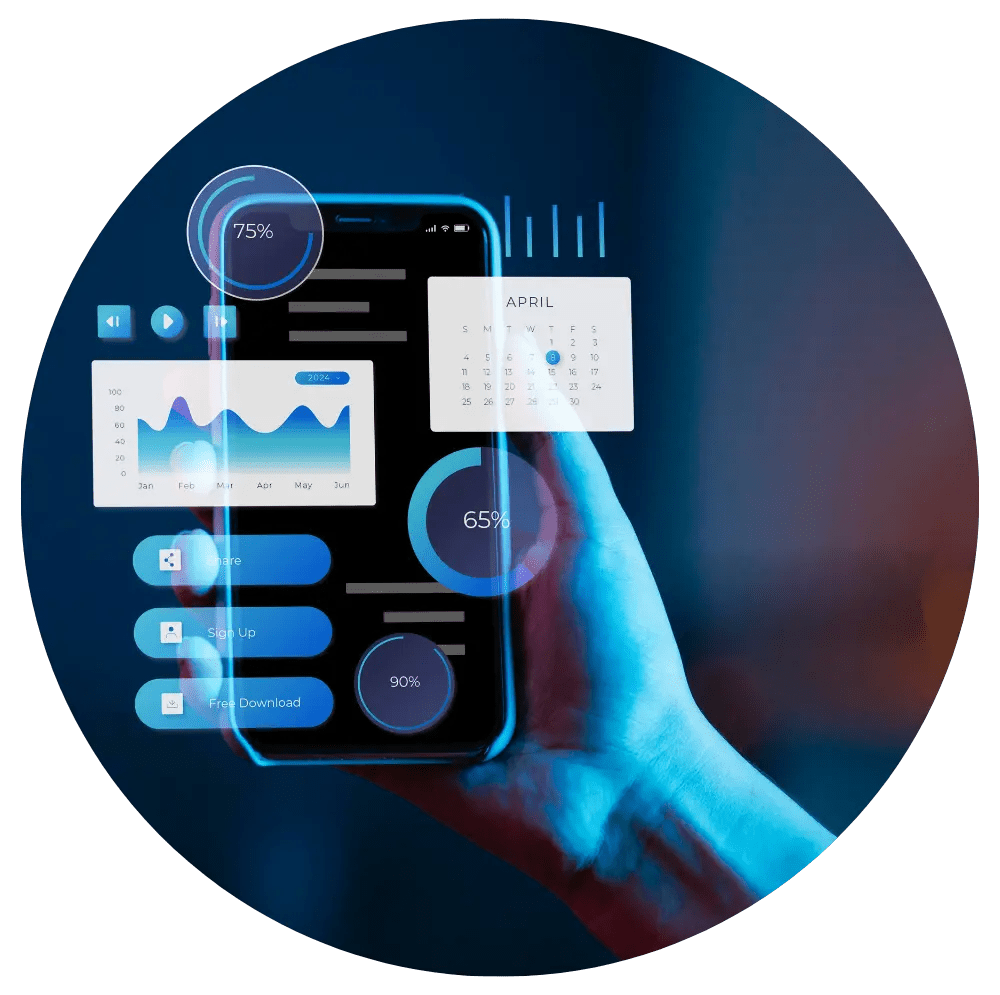 Smartphone with analytics UI