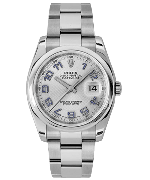 Datejust 36 116200 Silver Deco Blue Arabic Dial Stainless Steel Oyster Landmark Watches