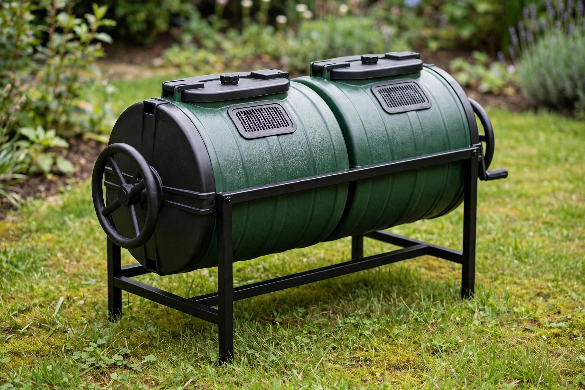 FCMP Outdoor Tumbling Composter with Two Chambers for Efficient Batch Composting (IM 4000)
