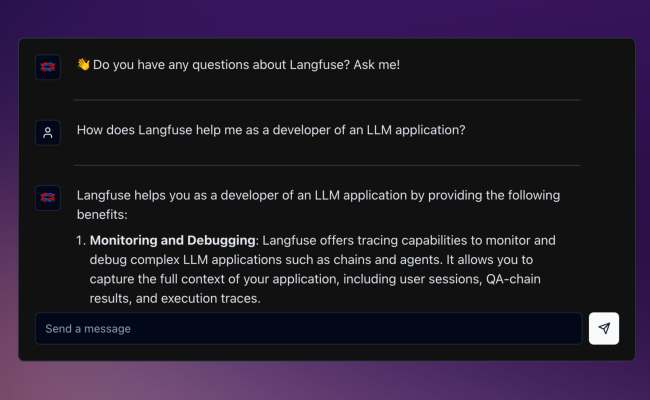🤖 Q&A Chatbot For Langfuse Docs - Langfuse Blog