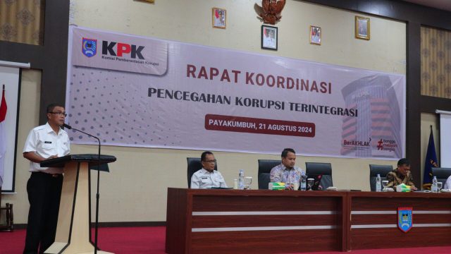 Sekretaris Daerah Payakumbuh Rida Ananda mengikuti Rapat Koordinasi Pencegahan Korupsi Terintegrasi Monitoring Centre for Prevention (MCP)