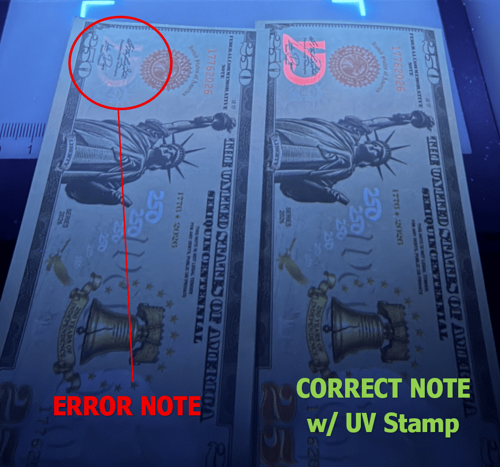 UV issue 250 note