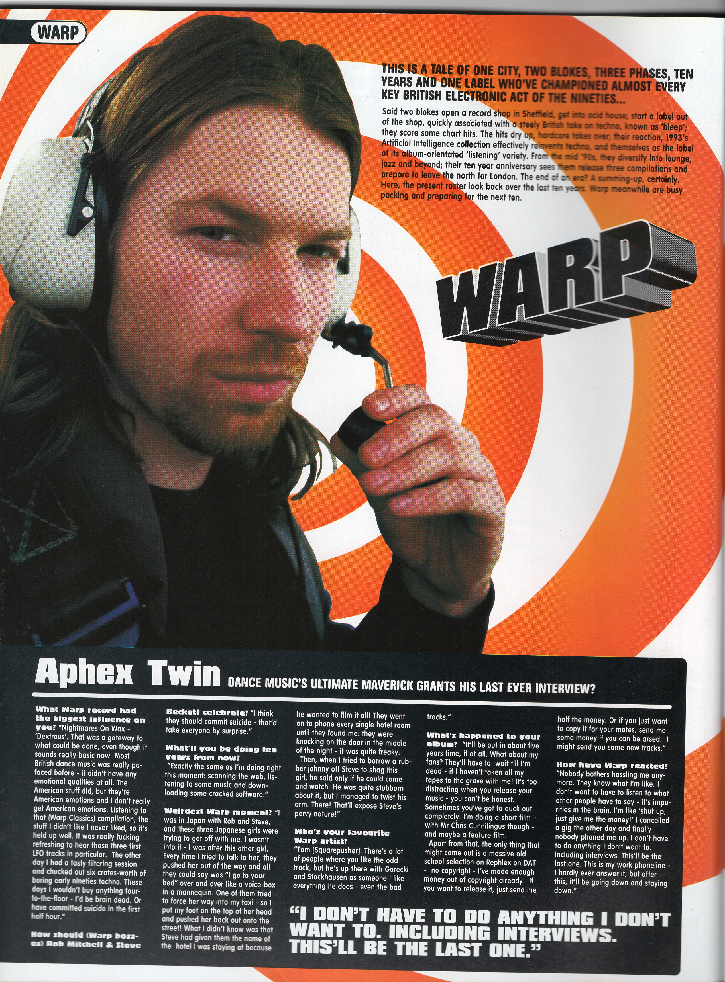 Aphex Twin, Warp Factor Ten, Jockey Slut (Oct/Nov 1999) – Lanner