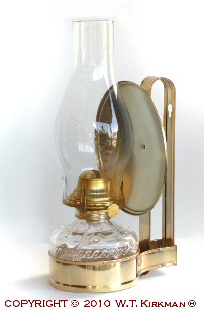 W.T. Kirkman No. 2516 Brass Reflector Wall Lamp