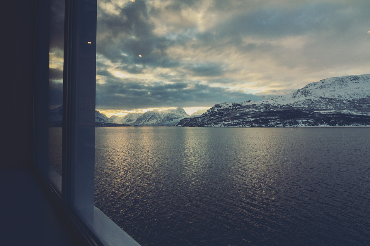 On the ferry.