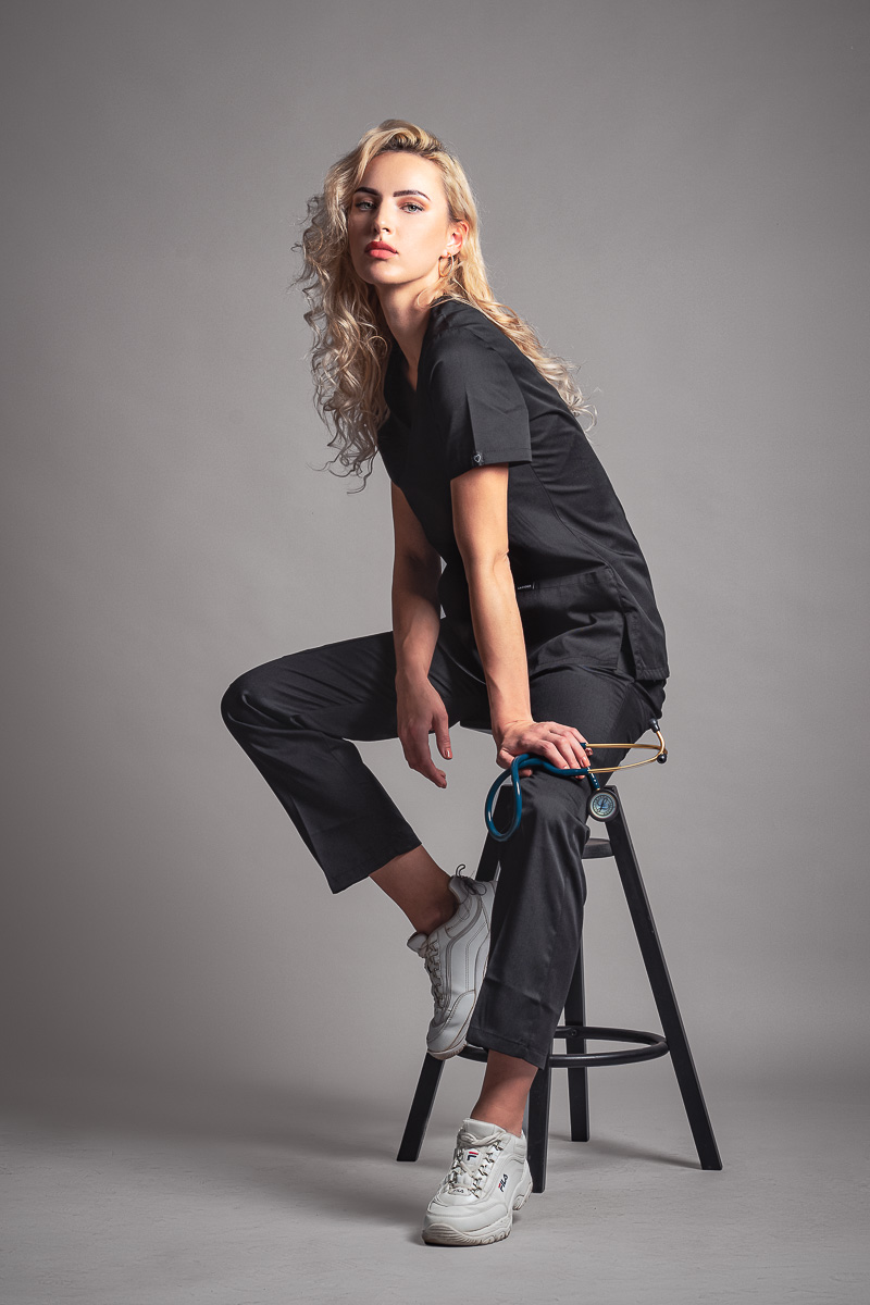 Pyjama medical Black Profil A Gauche