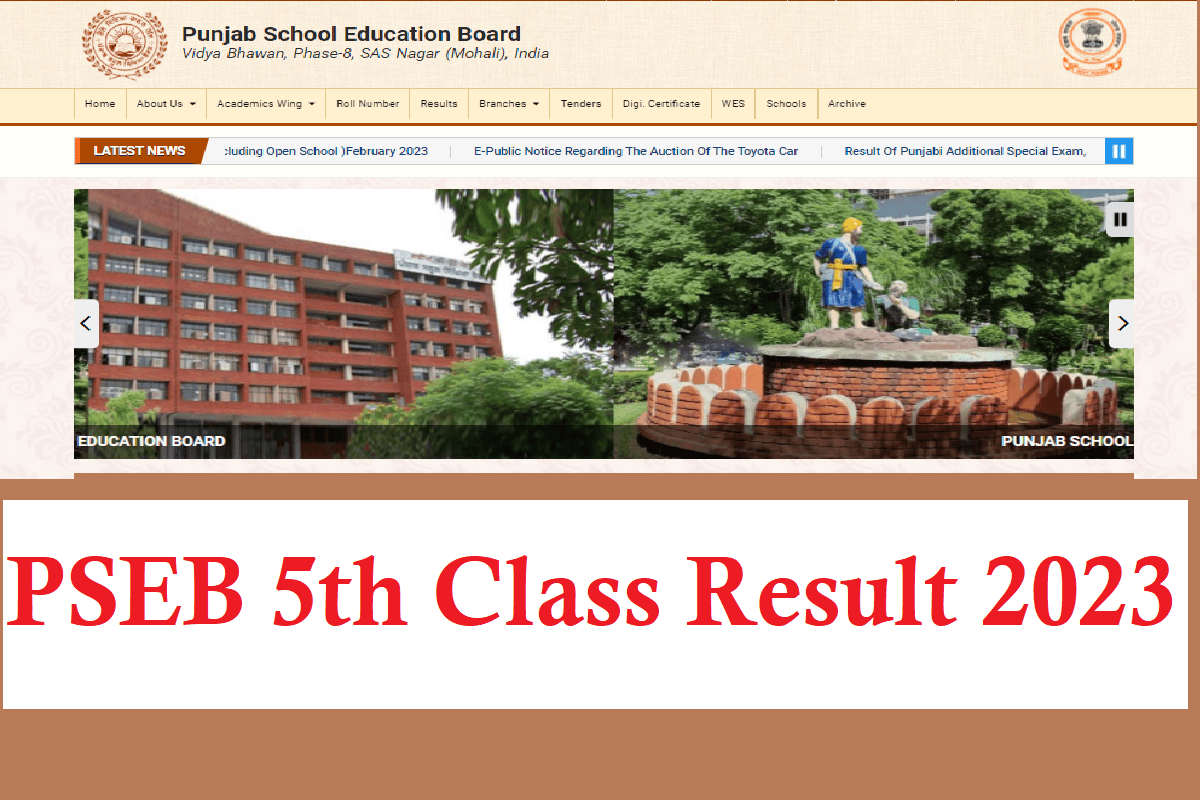 PSEB 5th Class Result 2023 Out - Check Download Link, Toppers, Important Details - Vimarsana News