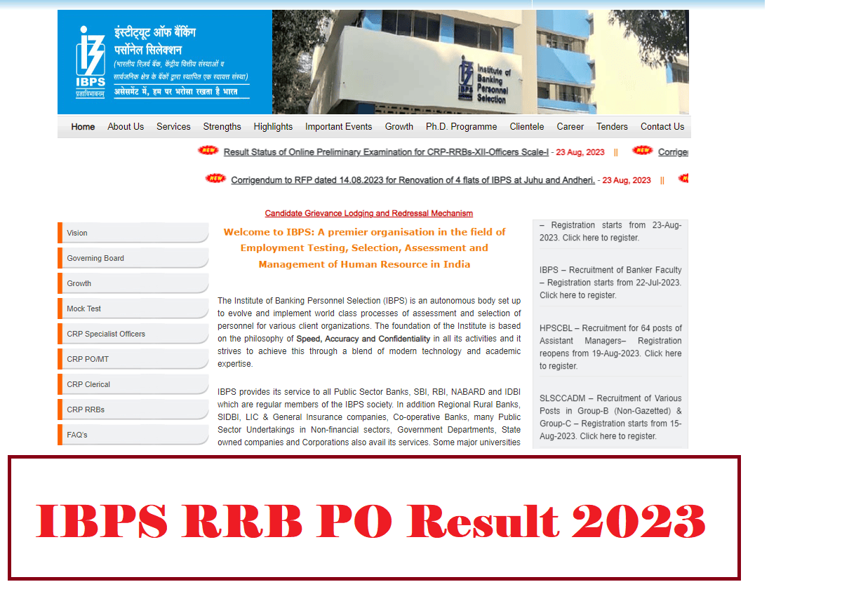 IBPS RRB PO Result 2023 Out, Link, How To Check, Important Details - Vimarsana News