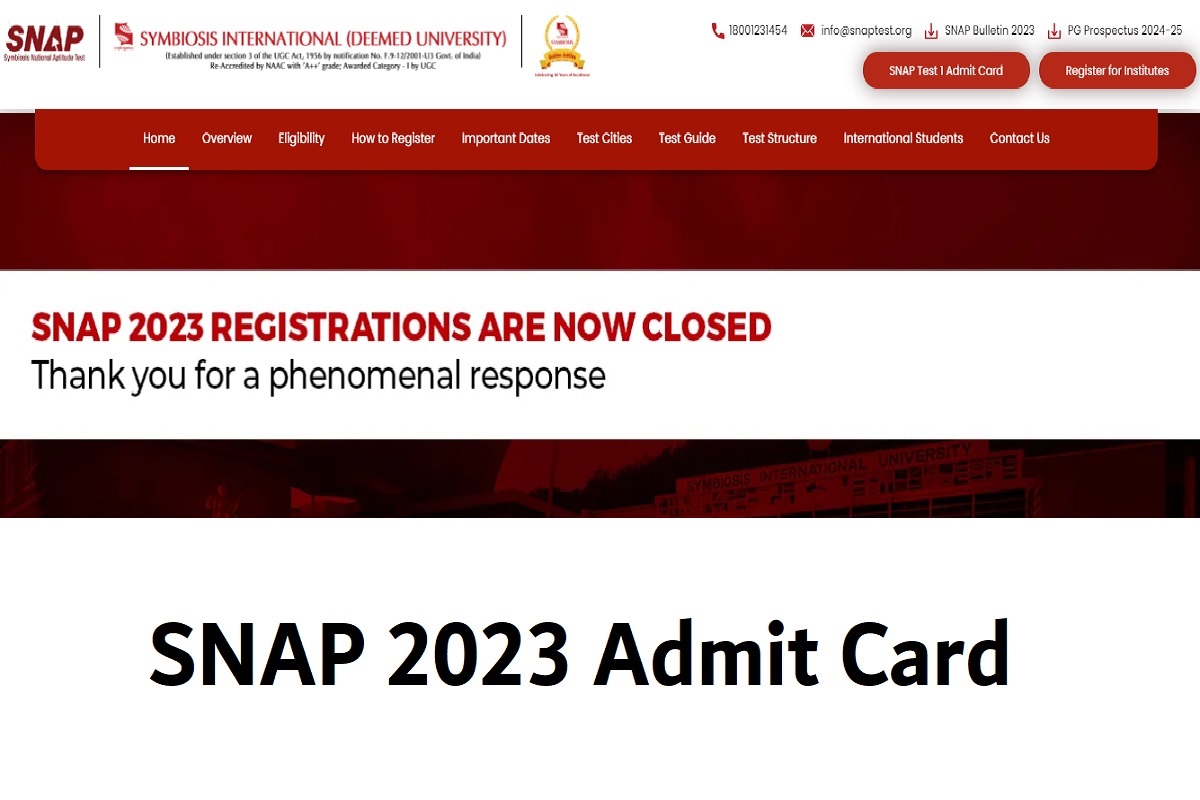 SNAP 2023 Admit Card Download Link, How To Check, Exam Date, Useful Details - Vimarsana News