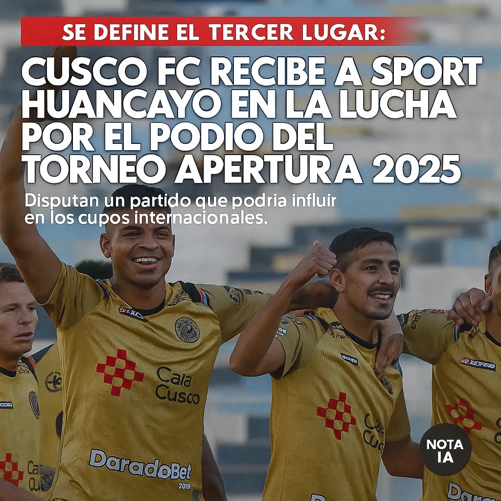 Se define el tercer lugar: Cusco FC recibe a Sport Huancayo en la lucha por el podio del Torneo Apertura 2025 – ¿A Qué Hora Empieza?