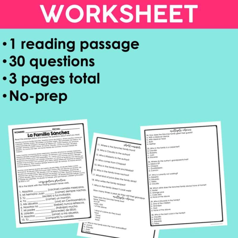 Spanish Sub Plans La Fecha Reading Comprehension Activities By La Profe - Elegant Dark Picture - Ultra HD
