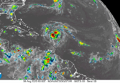 Huracán ERIN impactará de forma indirecta a República Dominicana con lluvias y ráfagas de viento