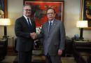 Gobernador Valdez Albizu recibe la visita del presidente del TSE, Ygnacio Pascual Camacho