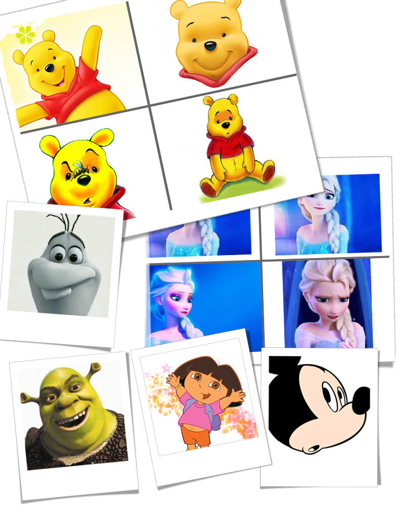 Cartes présentations de personnages FLE