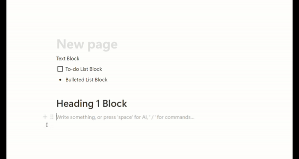 Notion Block Creating