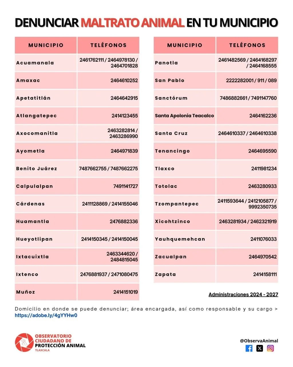 29 municipios en los que se pueden recibir denuncias por maltrato animal