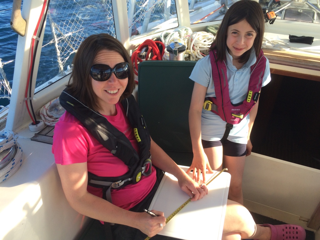Angela and Anneka carefully sketch a 30 cm circle on the white board.
