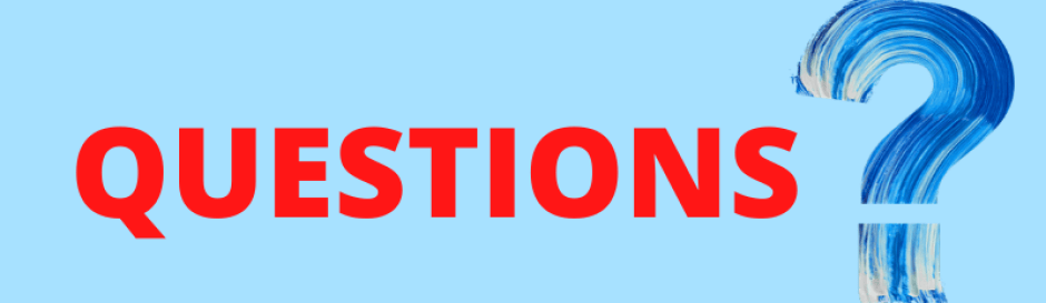 Red letters with Questions with a blue question mark