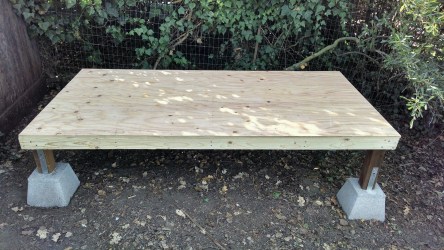 foundation chicken coop lars andersen garage woodworking independently framed walls doors opening access panel built left were