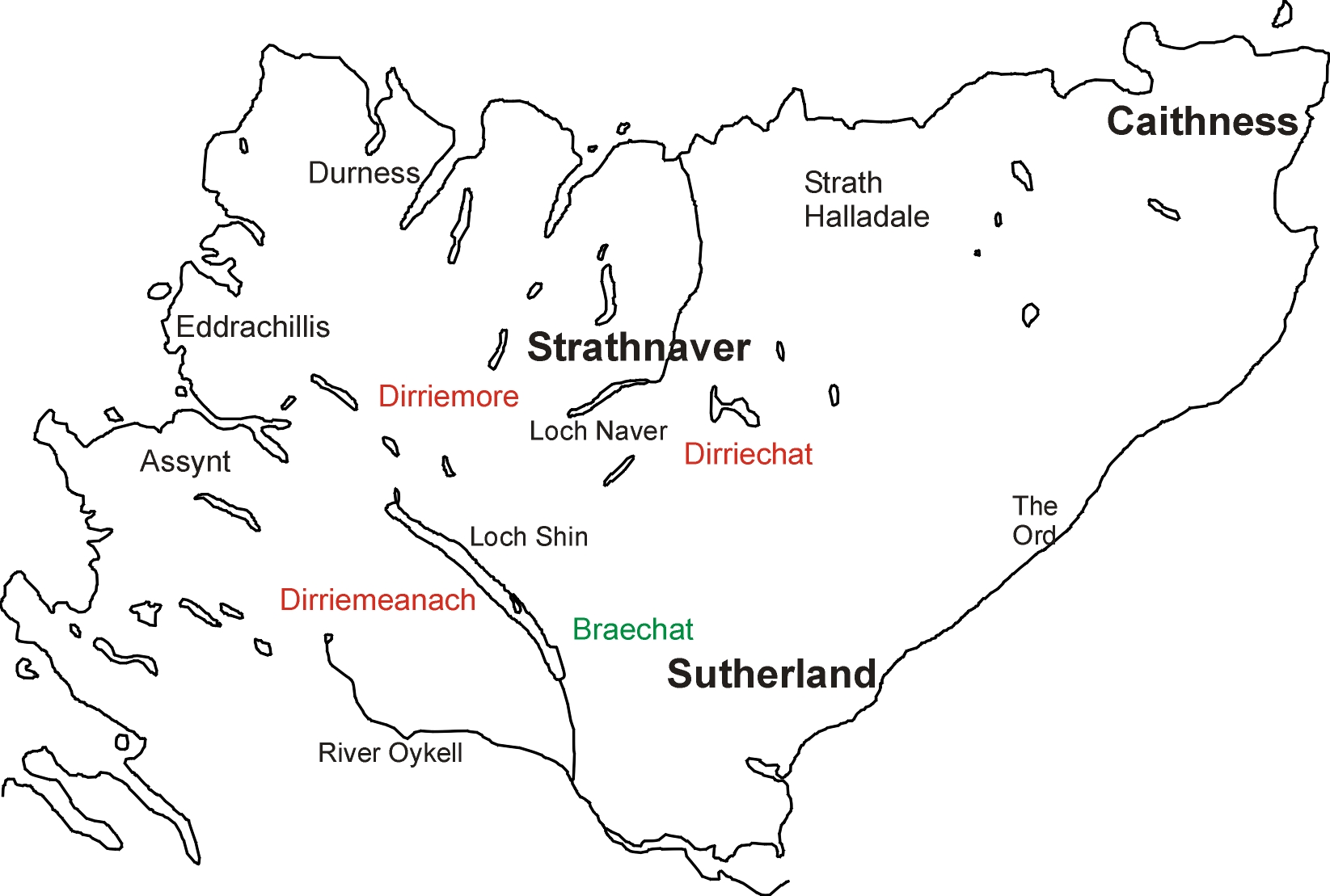 Sutherland Map Districts Land Assessment Scotland 
