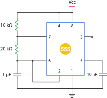 555 Timer Astable Circuit Calculator 555 Timer Astable Circuit Calculator