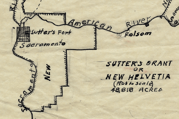 Map of Sutter's land grant.