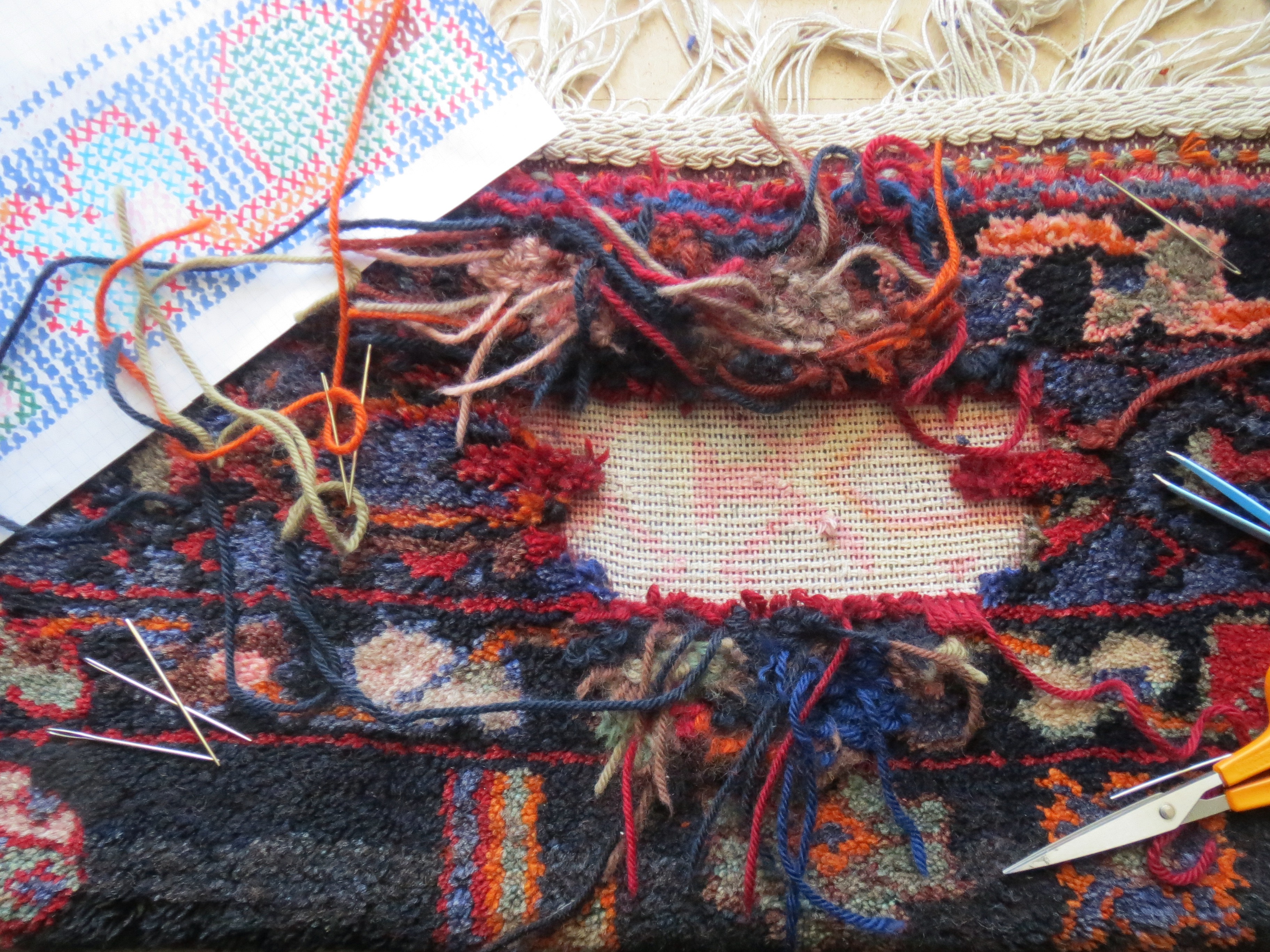 Nouveaux points noués selon le dessin