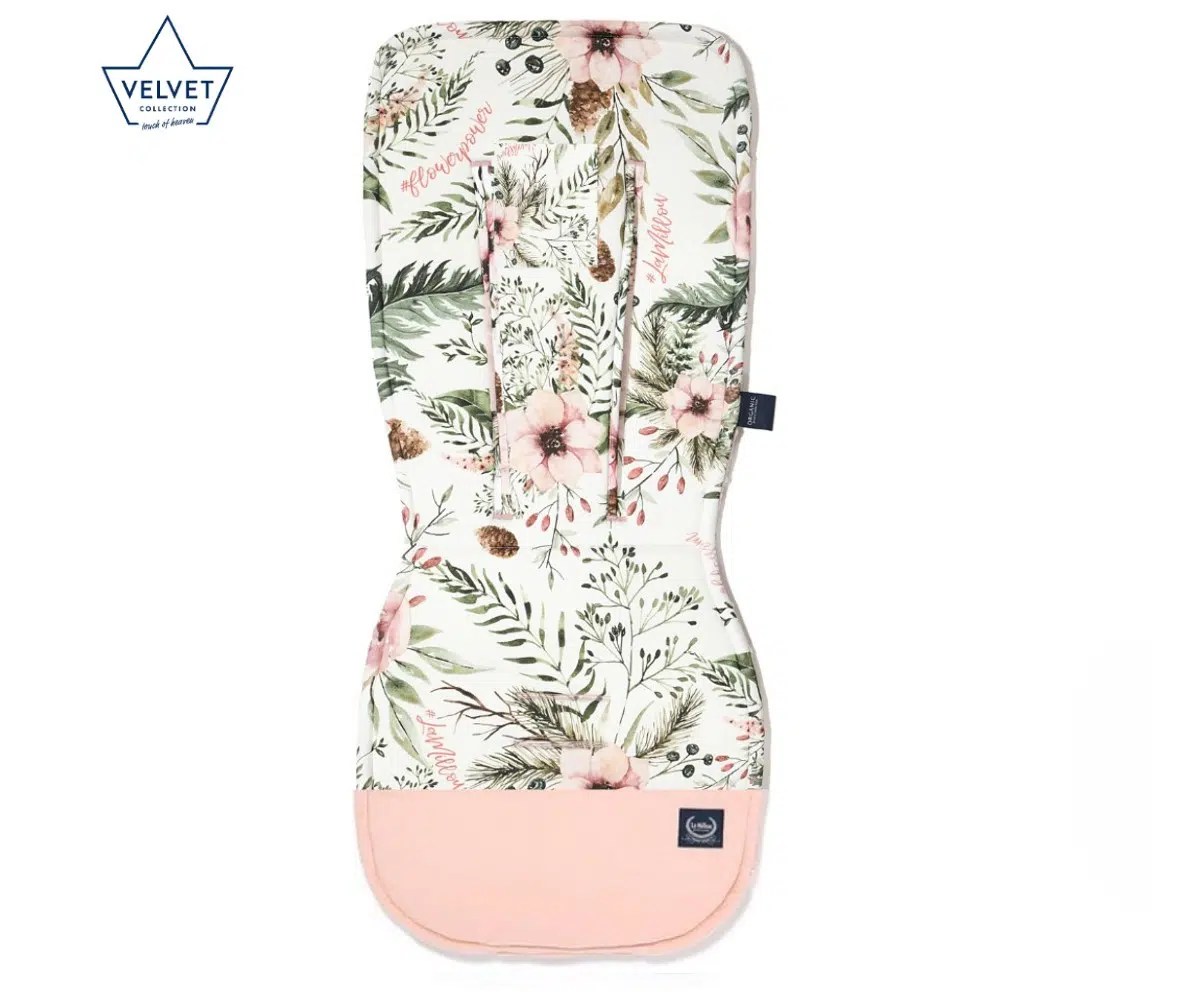 StrollerPadMultiBlossomVelvet