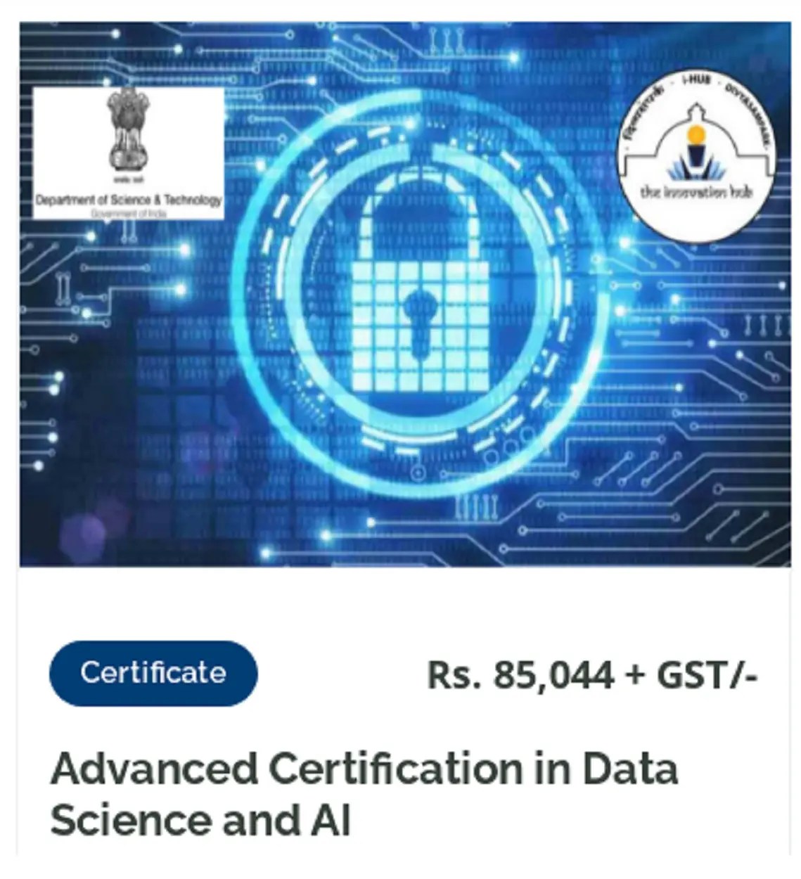 Advance Certification in Data Science and AI