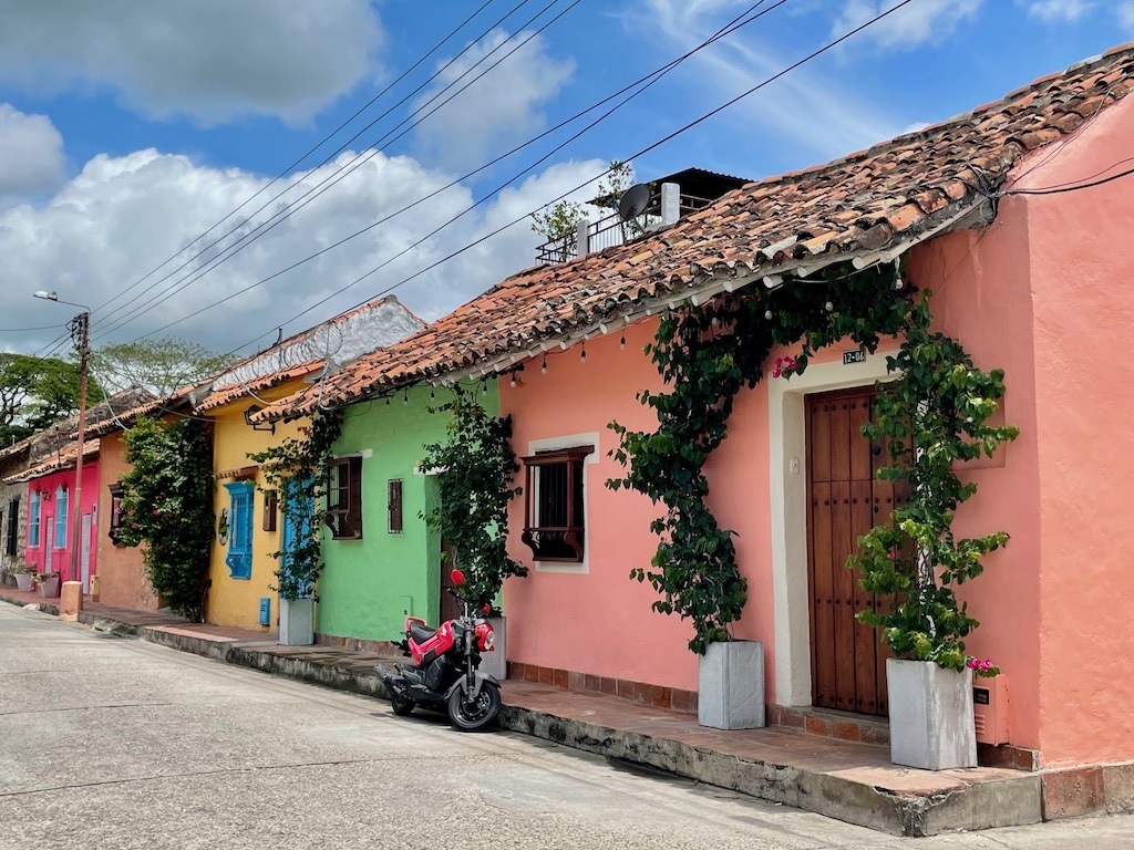 Colorful homes in Honda