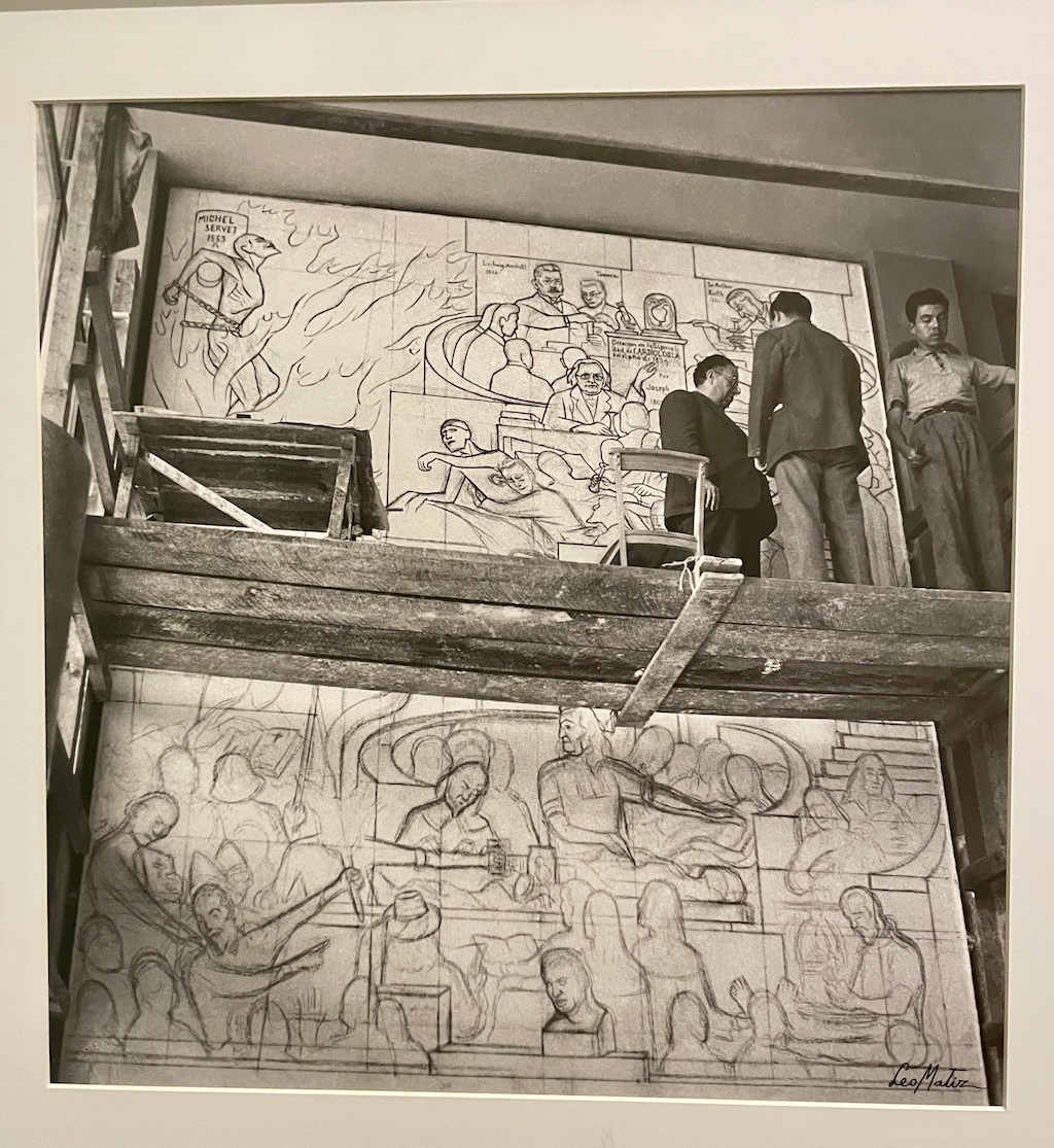 Photo by Leo Matiz of Diego at work on the famous (and ill-fated) mural at Rockefeller Center