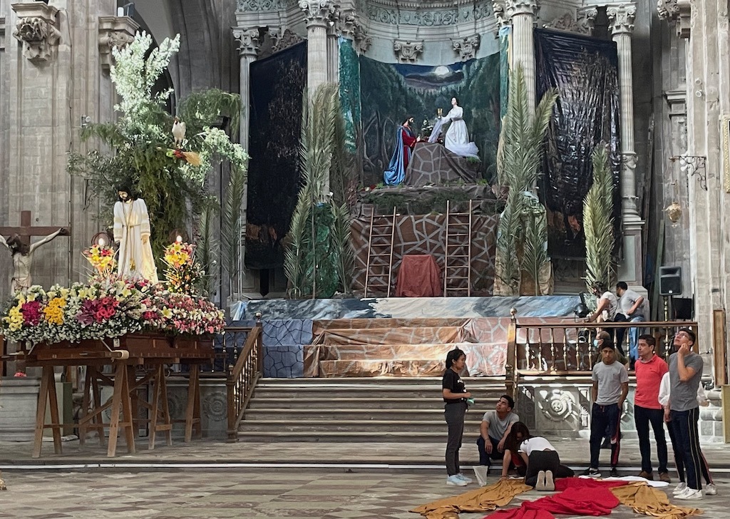 Holy week preparations in the Basilica