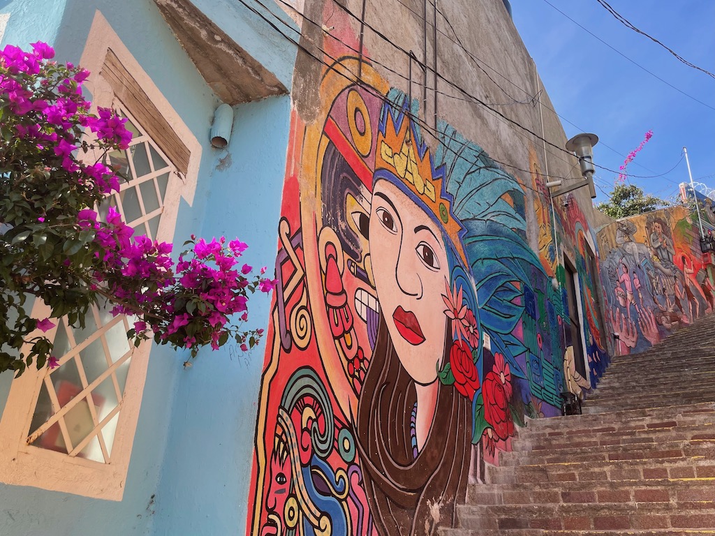 So many beautiful murals on the walk down