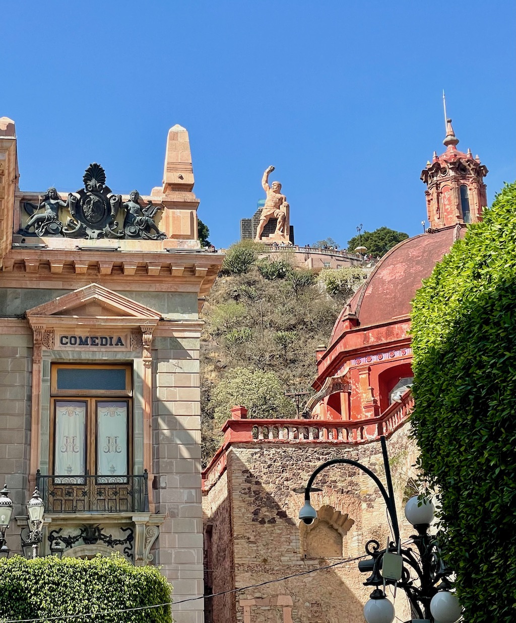 La Pipila looms over the city.
