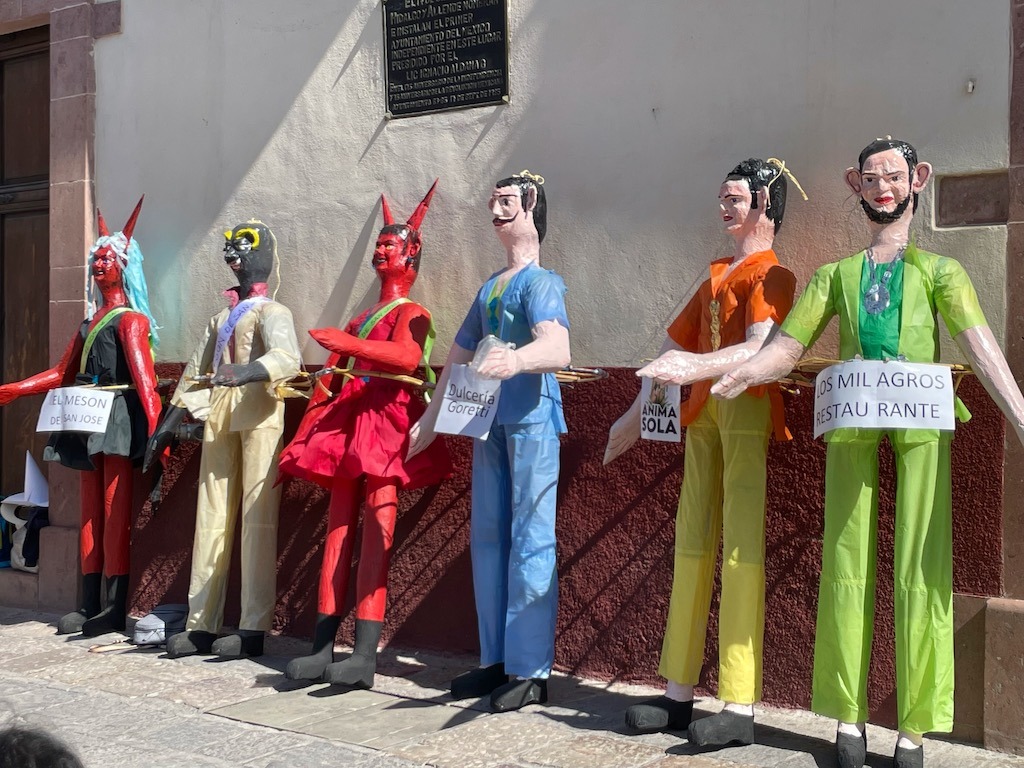These fellows were filled with fireworks and blown up on Good Friday.