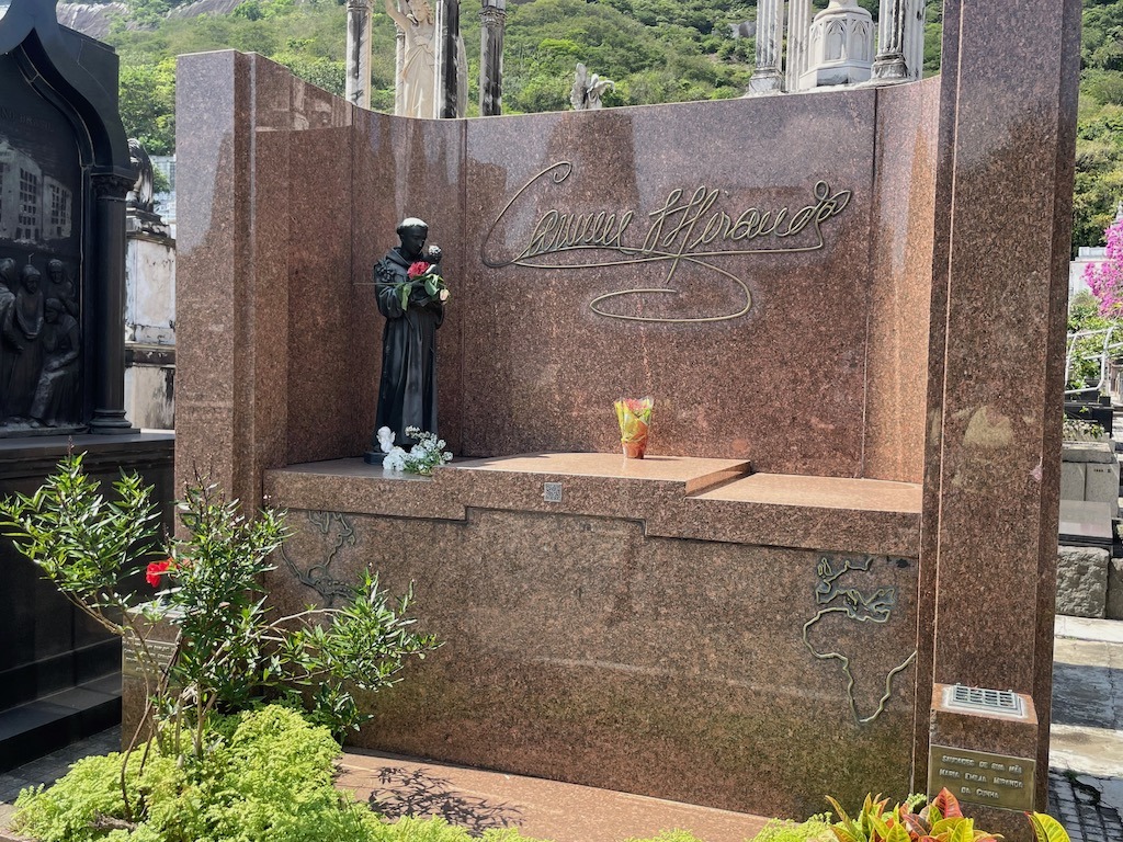 The grave of Carmen Miranda, one of Rio's most famous Cariocas