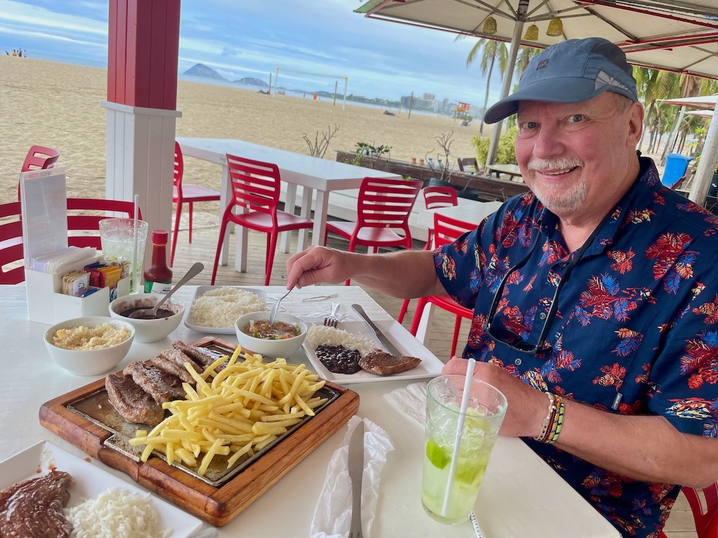 Our first lunch in Rio - at Quiosque Atlântico