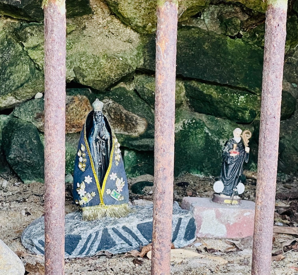 Even this altar is held captive at the prison.