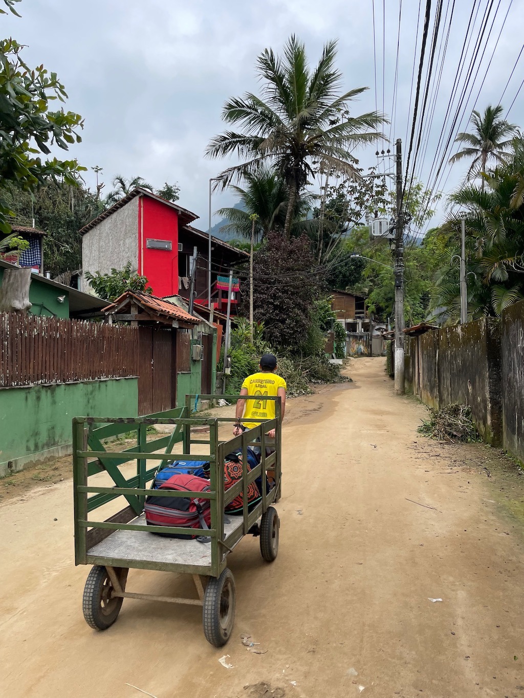 Luggage delivery by hand cart