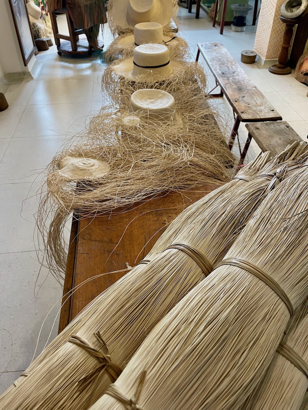 At Sombreros Don Samuel, you'll learn how raw iraca fibers are transformed into beautiful hats.