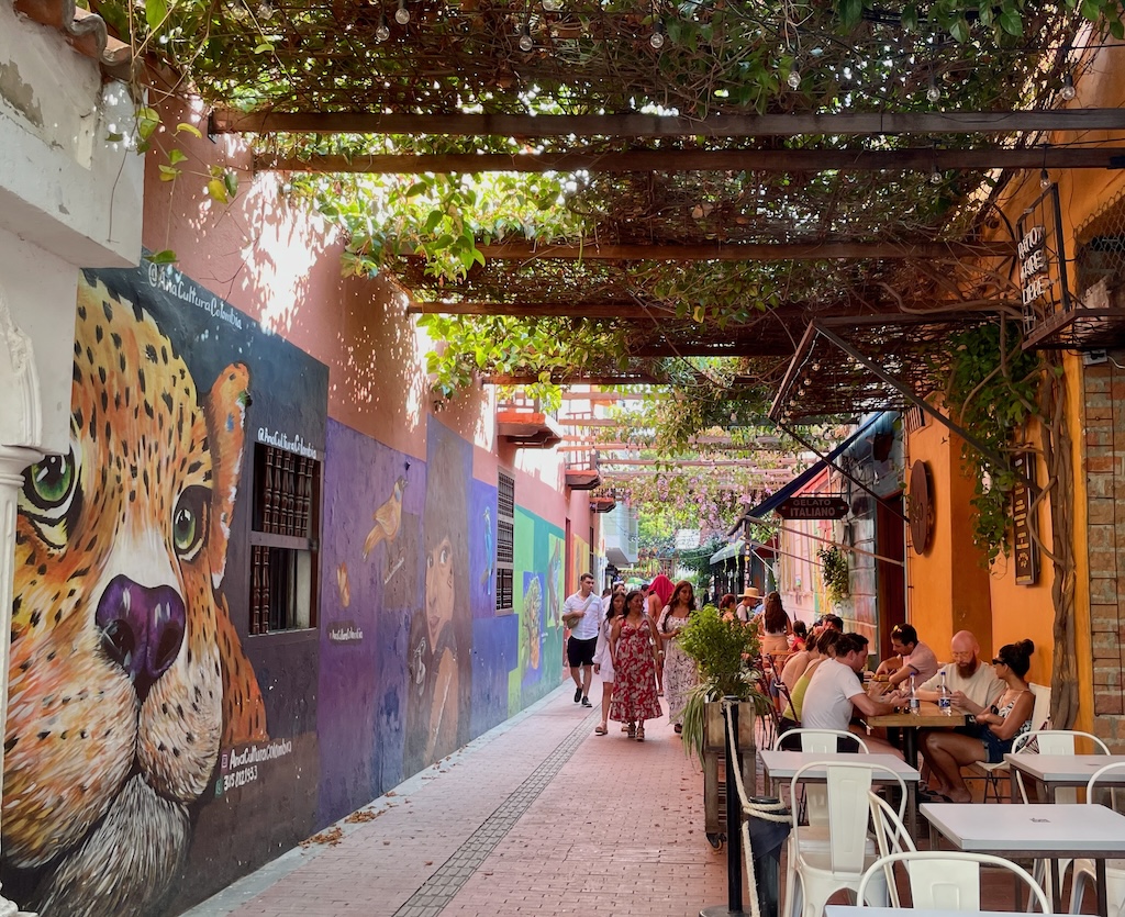 One of the many shady pedestrian streets