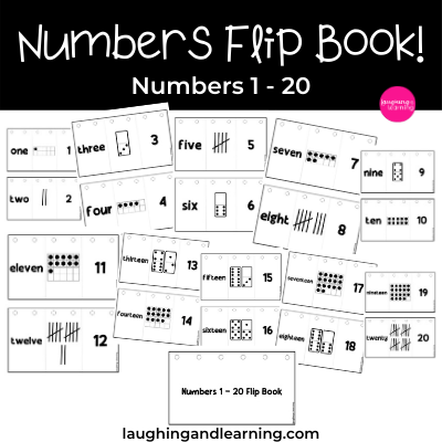 numbers flip book laughing learning